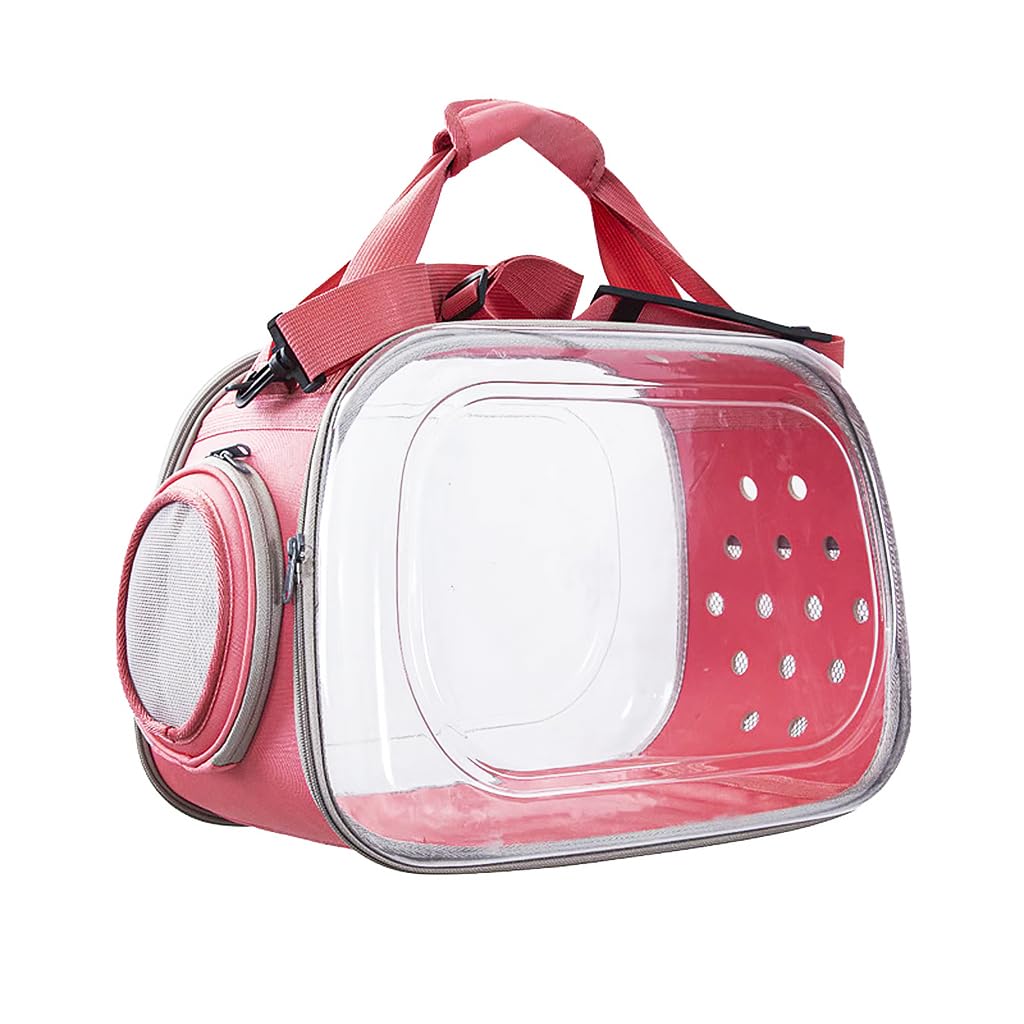 Qpets Transparent Cat Bag Carrier Backpack Hard Case PVC, Pet Carrier with Shoulder Strap, Cat Carrier with Dual Side Breathable Holes, Travel Pet Carrier for Cat, Kitten(Fit Within 9KG Cat) Qpets Transparent Cat Bag Carrier Backpack Hard Case PVC, Pet Carrier with Shoulder Strap, Cat Carrier with Dual Side Breathable Holes, Travel Pet Carrier for Cat, Kitten(Fit Within 9KG Cat)